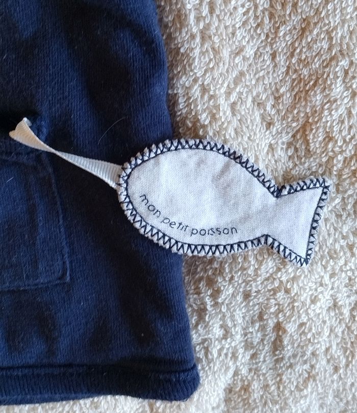 Gilet sweat à capuche bleu marine Coudémail pour un bébé de 6-9 mois - photo numéro 2