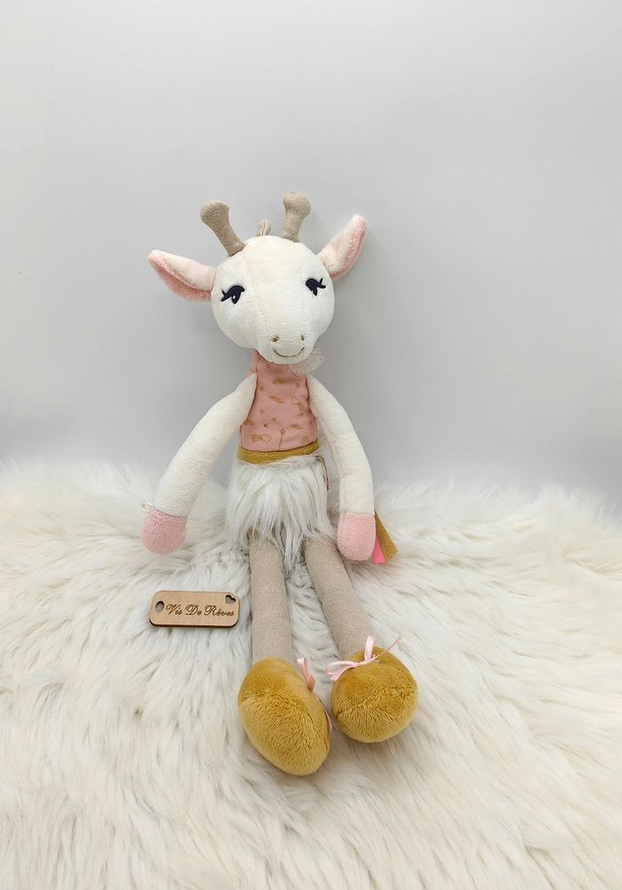 Doudou peluche Zarafa la girafe rose Les Kalines Kaloo 35 cm