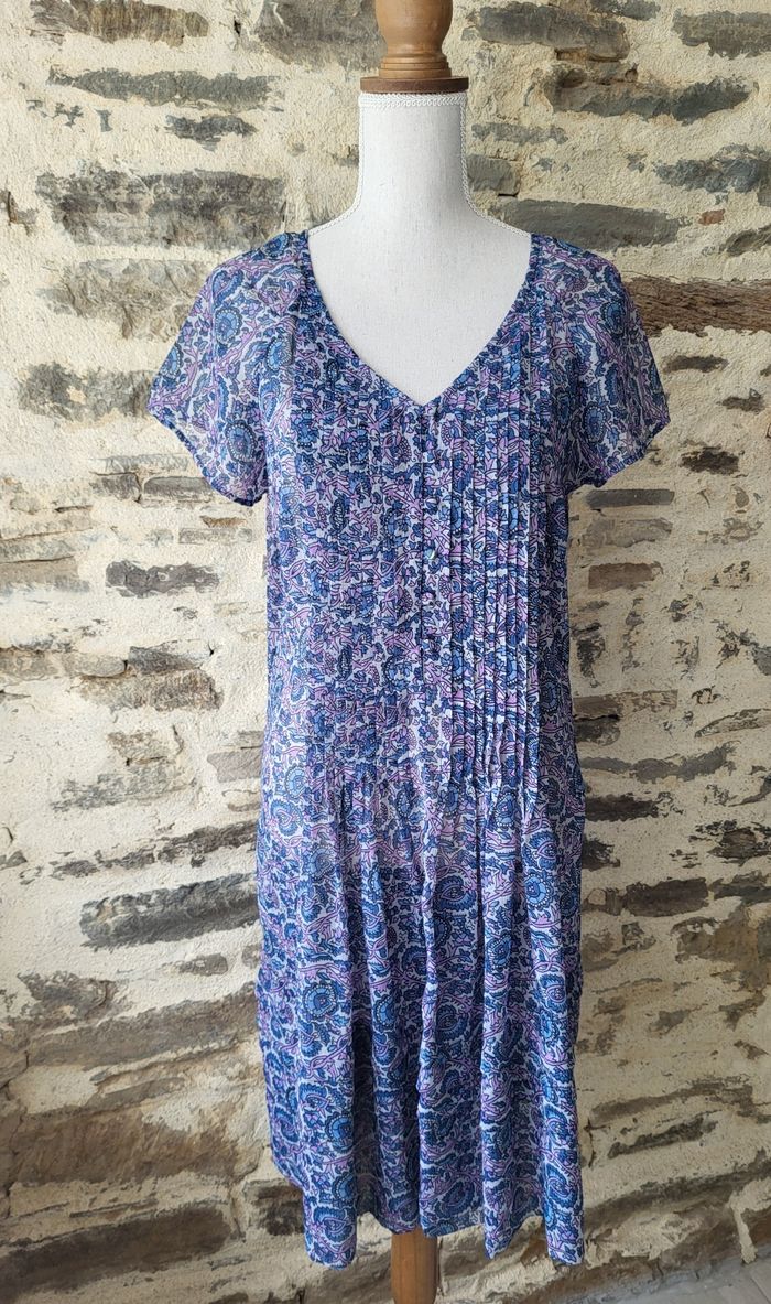 Robe d'été fleurie violet mauve rose Jacqueline Riu Taille 42 - photo numéro 1