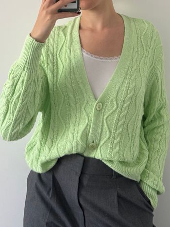 Gilet vert en maille Pimkie