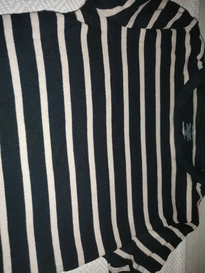 Haut Kiabi beige noir côtelé 12 ans - photo numéro 2