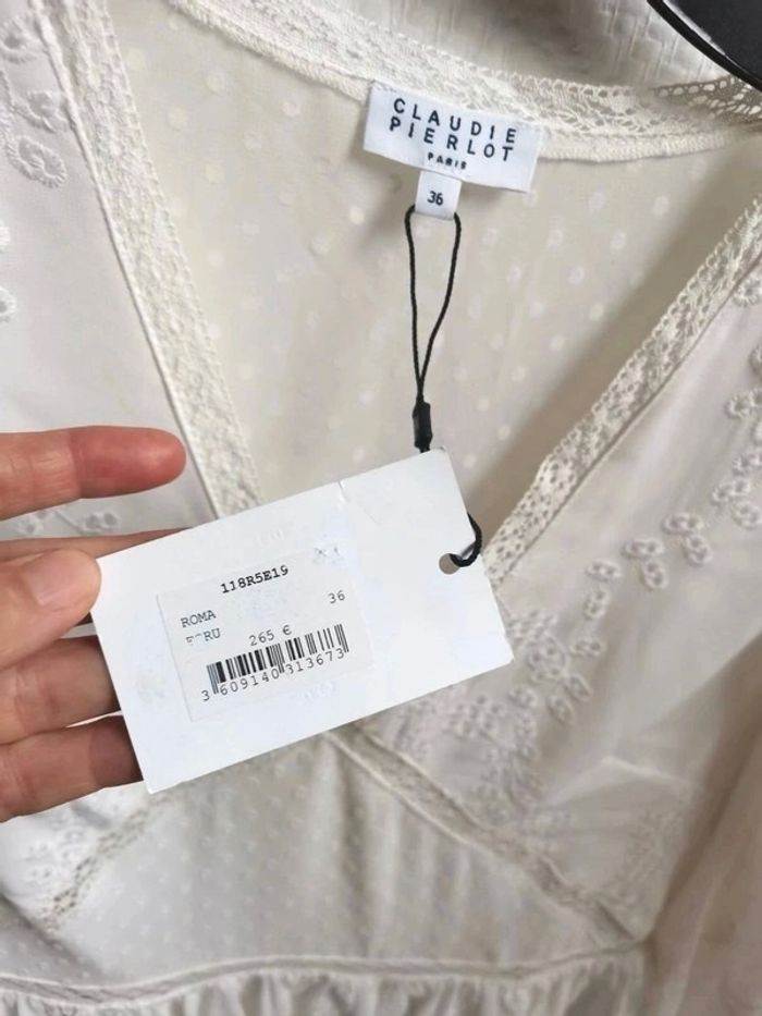 😍 Tres belle robe d'été Roma Ecru signé Claudie Pierlot | taille 36 | prix boutique 265€ 😍 - photo numéro 3