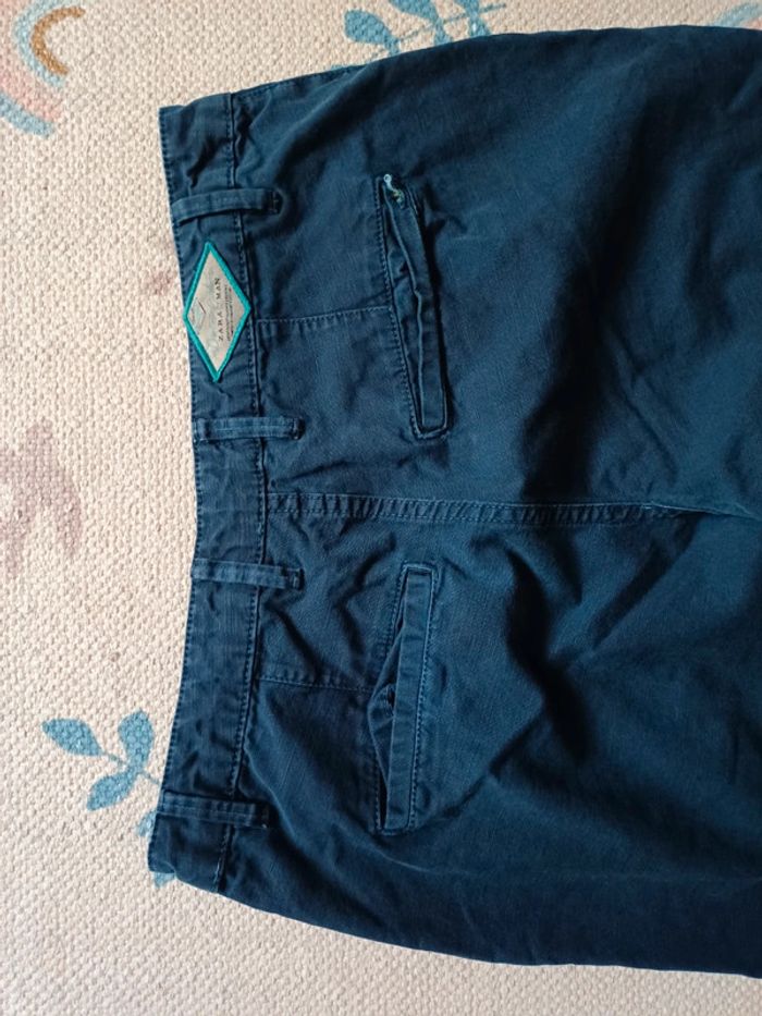 Pantalon droit bleu zara man 38 basic - photo numéro 6