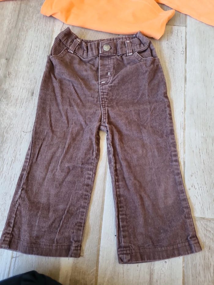 Ensemble pantalon velour et t-shirt manches longues 18 mois - photo numéro 5