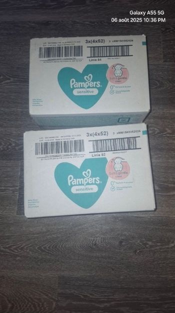 Lingettes pampers sensitive lot