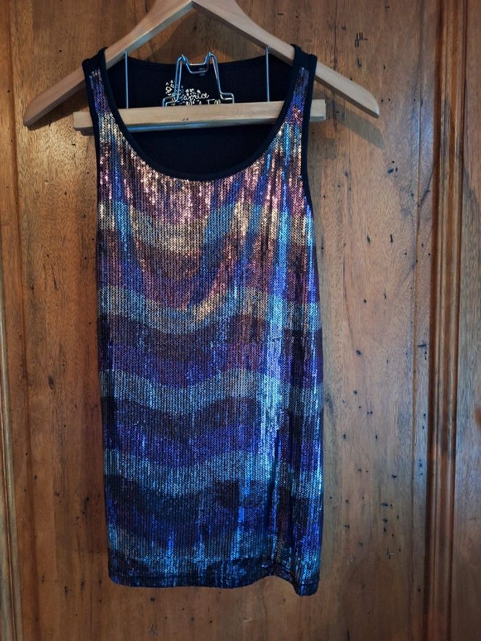 Top à sequins esprit disco parfait pour vos soirées festives - photo numéro 6