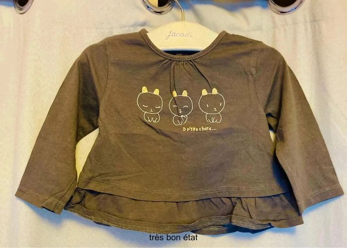 Lot 5 hauts manches longues 9-12 mois - photo numéro 4