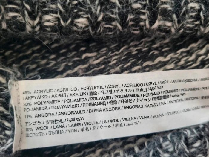Pull d'hiver Mango en laine et angora chiné gris et noir Taille 36 à 42 - photo numéro 7