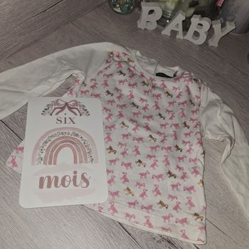 T-shirt manches longues 6 mois Zèbres