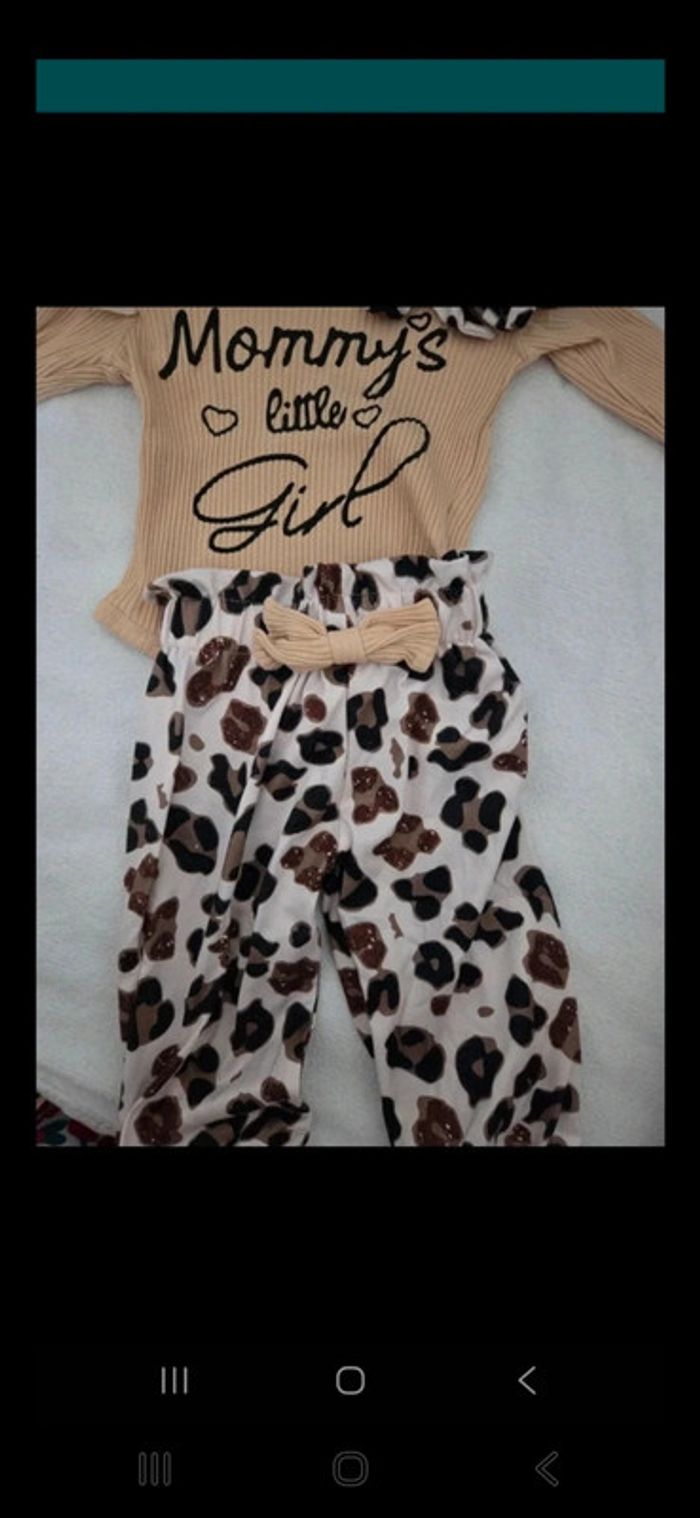 Ensemble 6 mois fille leopard Body pantalon