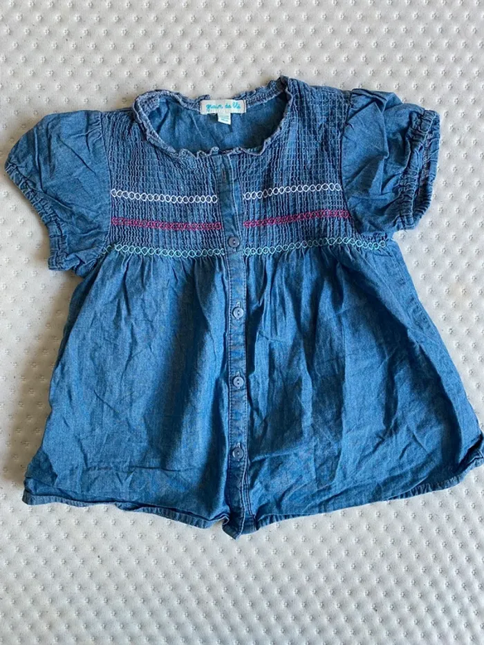 Blouse effet jeans 24 mois Grain de blé