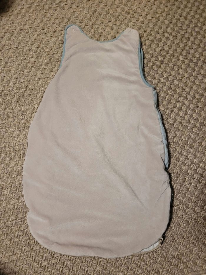 Gigoteuse Hiver Velours "Voyage & Animaux" - Bleu Ciel - photo numéro 2