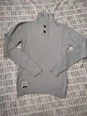 Pull fin col roulé camionneur gris Deeluxe taille 40 L