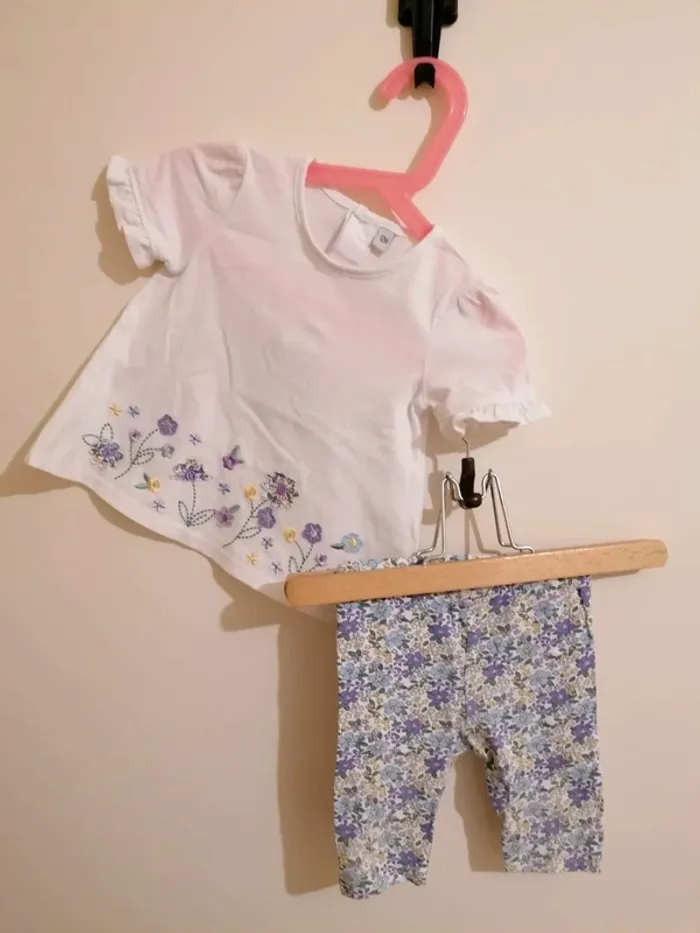 Ensemble été in extenso 12 mois motif fleurs