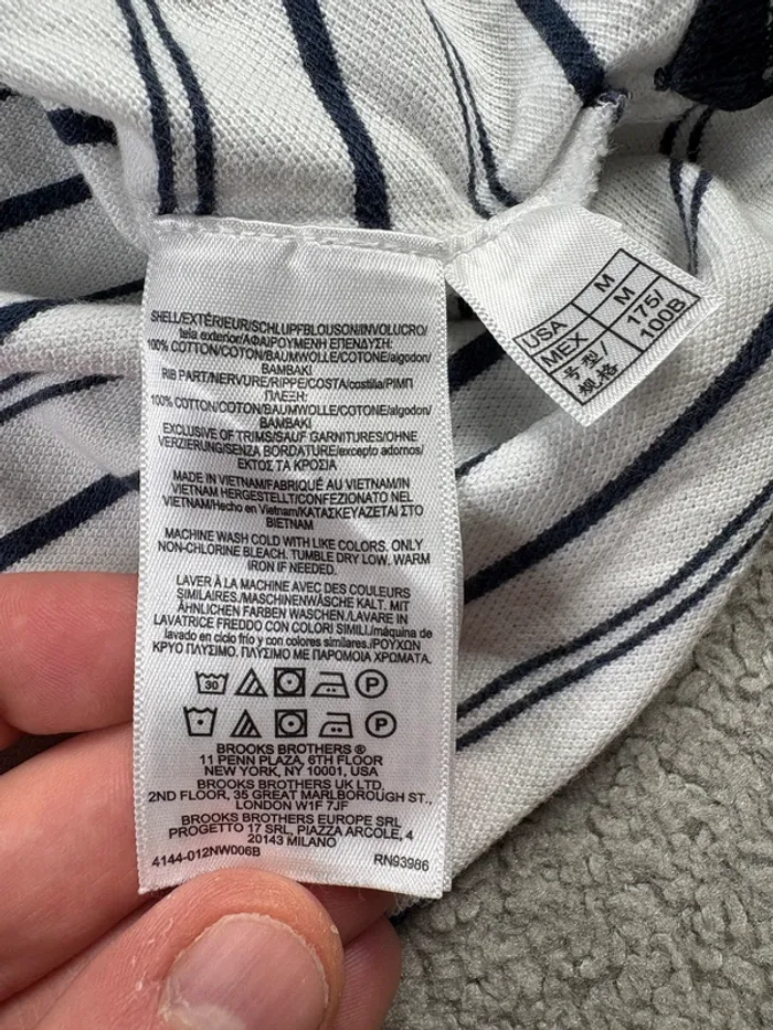 Polo Brooks Brothers | Blanc et bleu marine | Taille M - photo numéro 5