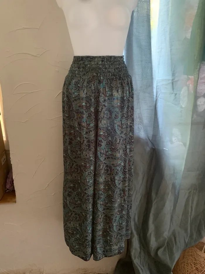 Pantalon fluide jambes extra large taille 36 taille élastique - photo numéro 2