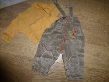 Ensemble salopette +T-shirt manches longues Sucre d'orge - 1 an