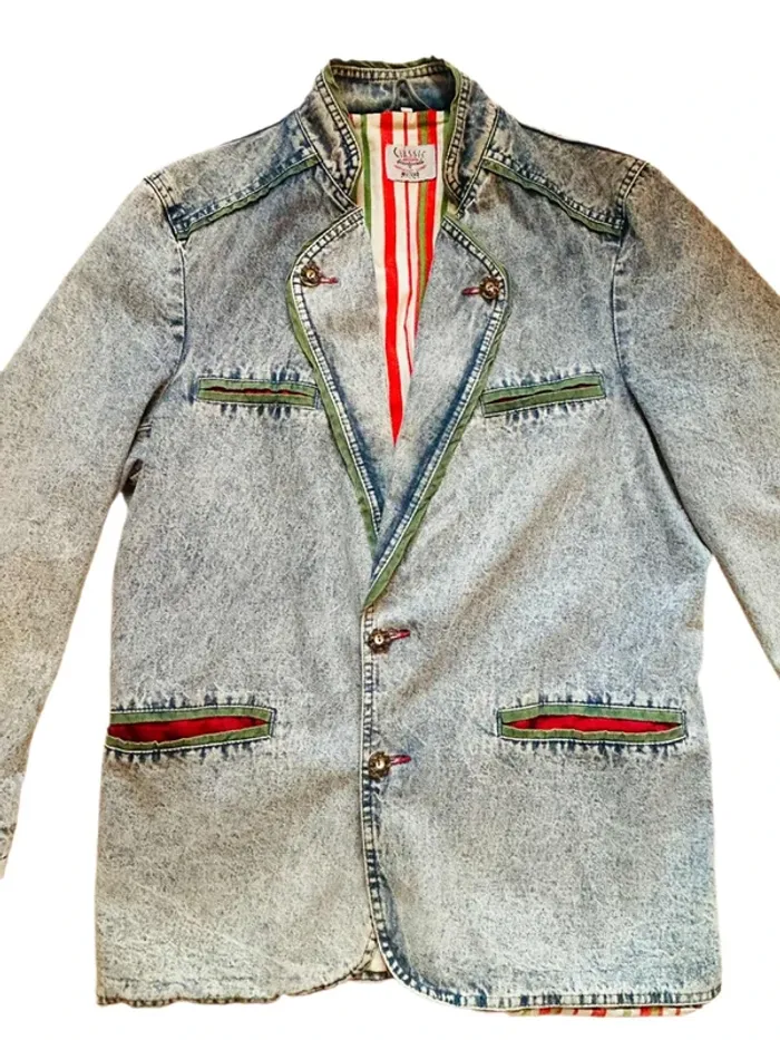 🔷🌿Veste jean Mustang vintage 90s Men’s Denim Jacket Alpine Trachten Y2K size M🌿🔷 - photo numéro 10