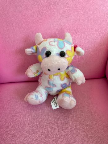 Peluche vache fleurs