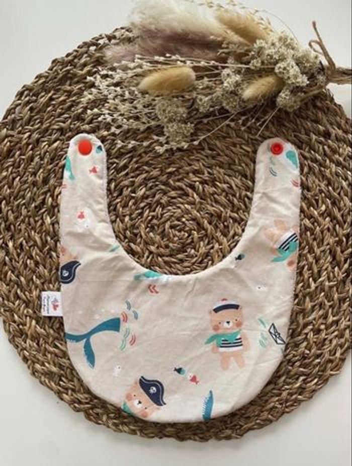 Bavoirs en bambou et tissu à motifs ourson fait main 🐻