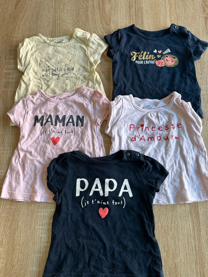 Lot de 5 tee shirt manches courtes