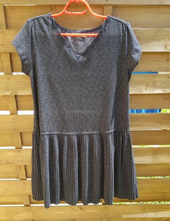 Robe petits pois avec bas plissé