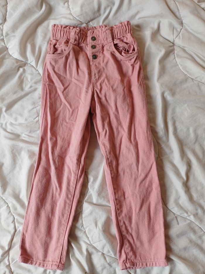 Pantalons denim coupe slouchy à taille ajustable fille - photo numéro 3