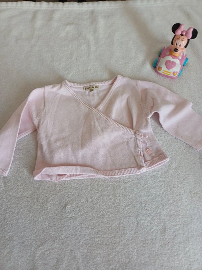 Gilet cache-coeur rose 6 mois