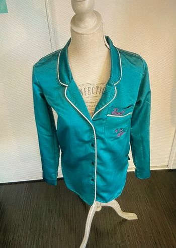Veste de pyjama en satin turquoise WanderLust TS