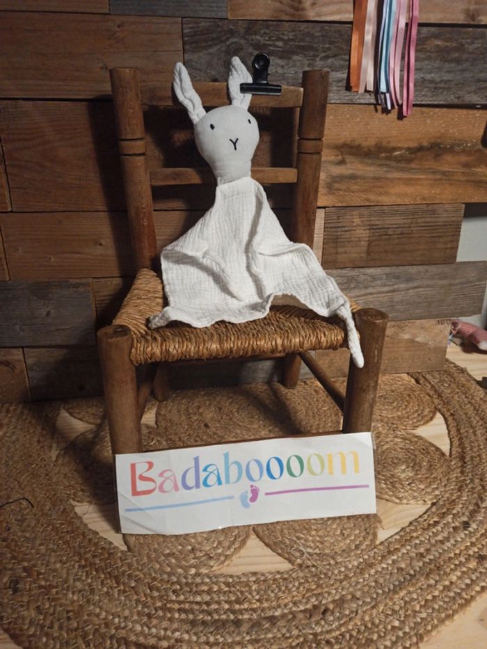 Doudou gaze de coton blanc tbe