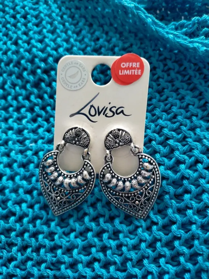 Boucles d'oreilles argentées