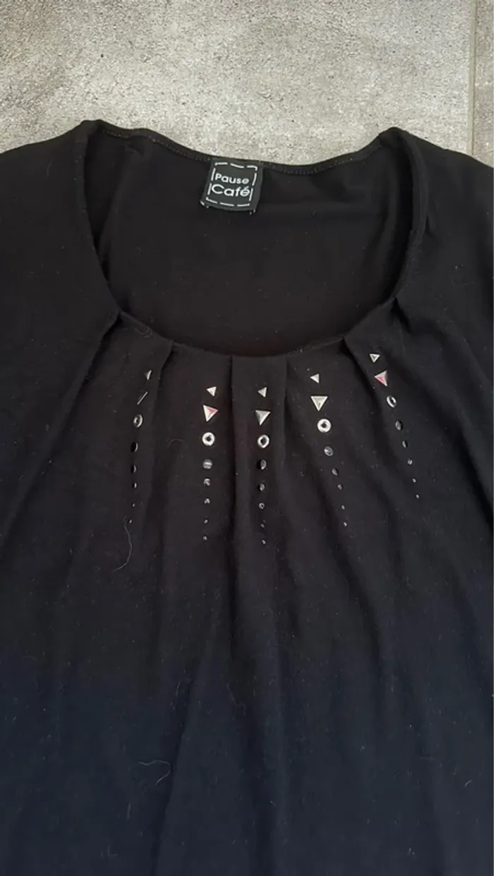 💫 Tunique haut tee shirt ultra chic Pause café 46 état neuf - photo numéro 4