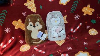 Lot de 2 très grandes bouillottes chouette hibou, écureuil betty's neuves étiquetées