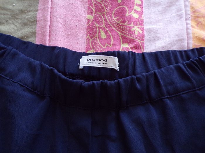 Pantalon marine à bandes prunes T40 - photo numéro 2
