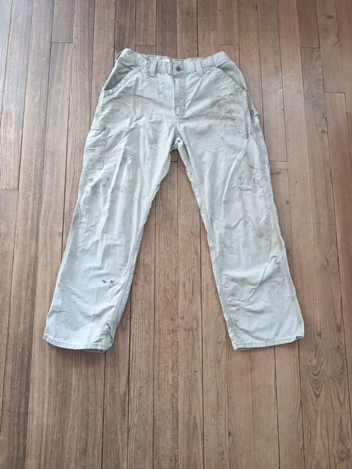 Pantalon Carhartt cargo beige workwear Carpenter taille 46 - photo numéro 3
