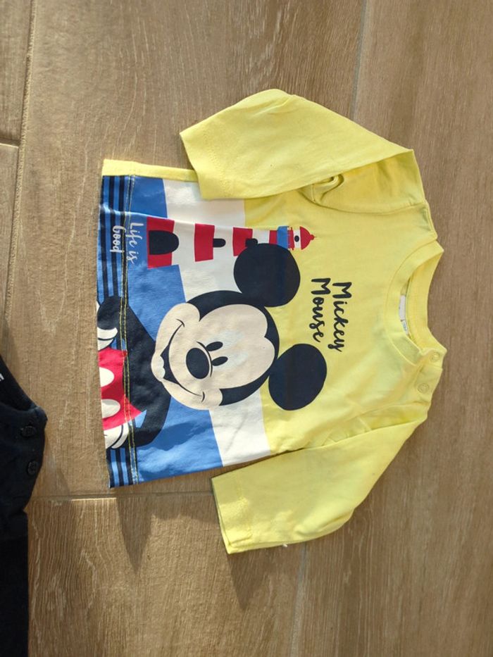 Lot tee-shirts manches longues Mickey 3mois - photo numéro 4