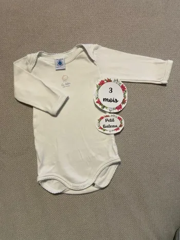 Body manches longues petit bateau 3 mois