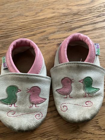 Chaussons en cuir bébé fille