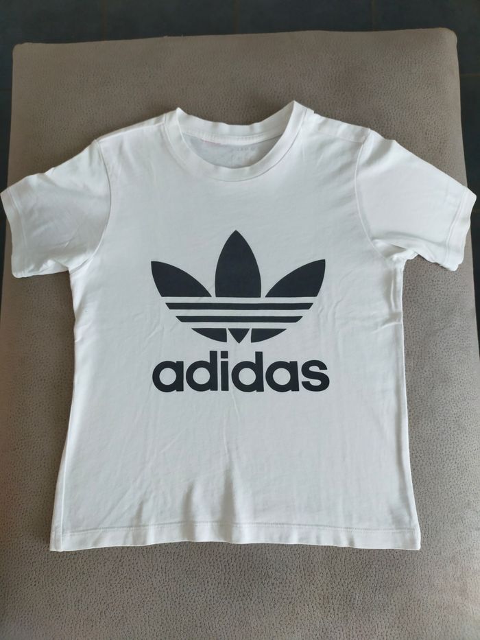 Tee-shirt manches courtes blanc Adidas garçon 7/ 8ans