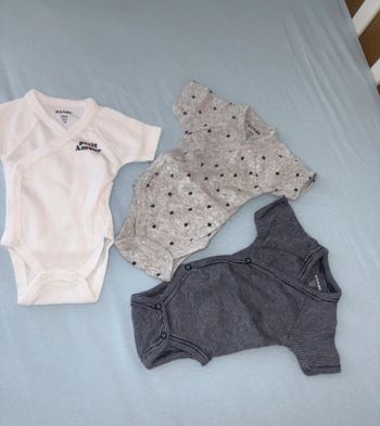 lot de 3 bodies bébé 0 mois