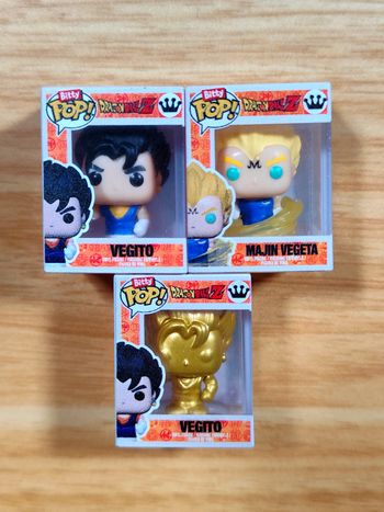 Lot 3 Bitty Pop! Dragon Ball Z - Vegito, Majin Vegeta & Vegito (Rare Doré)