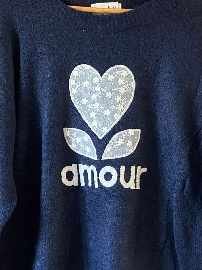 Pull beu marine Amour - photo numéro 4