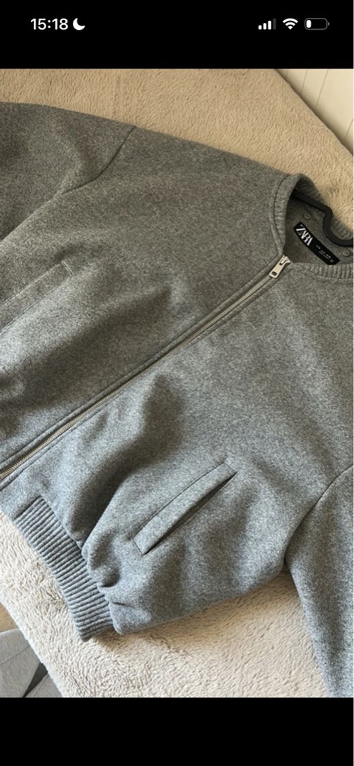 veste bombée zara grise - photo numéro 3