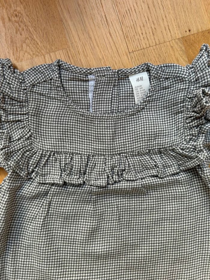 Ensemble tunique/chemisier carreaux volanté et legging bébé fille - photo numéro 3