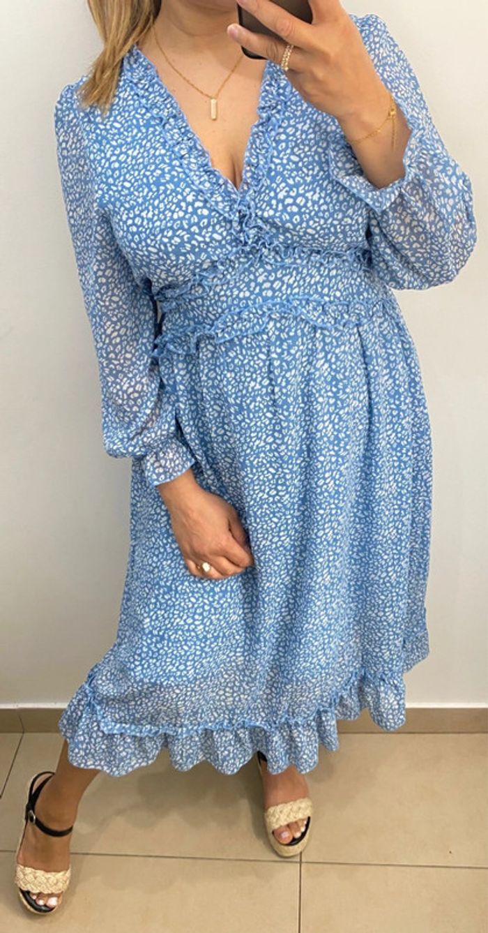 Robe Imprimée Avec Volant Taille M - photo numéro 5
