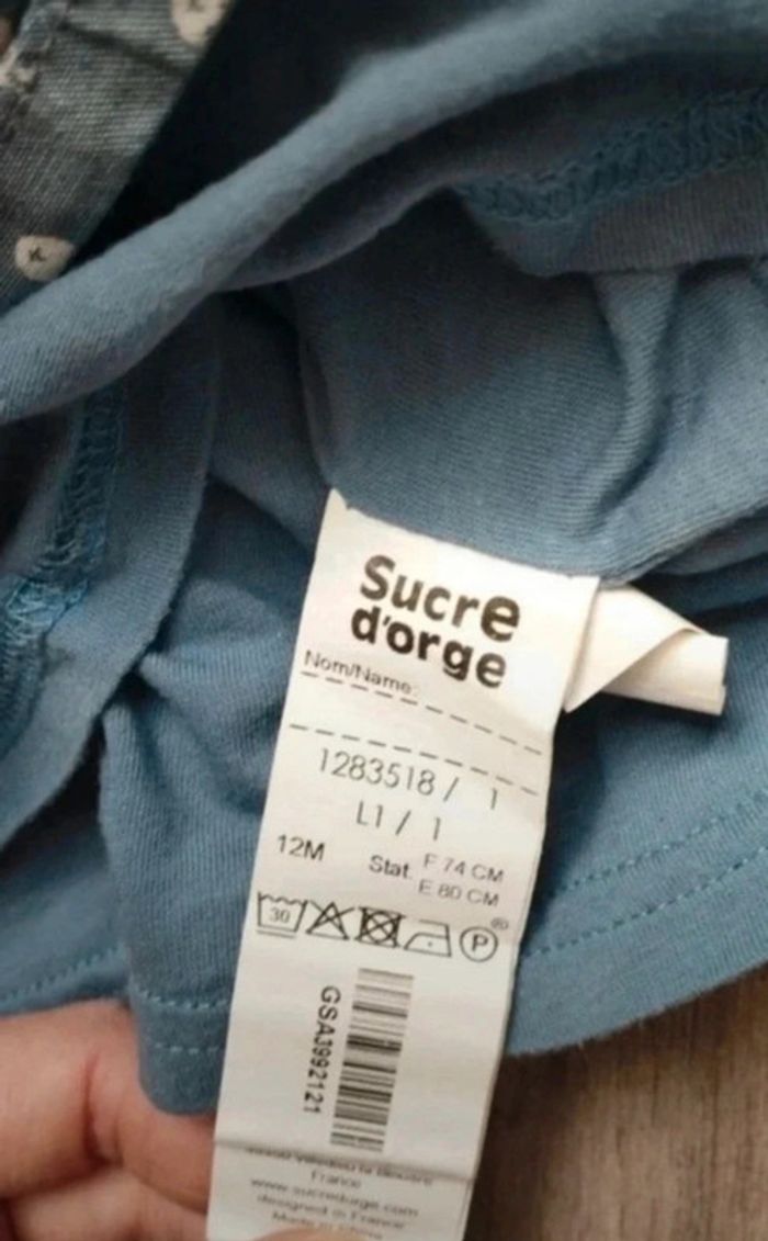 Robe/ tunique jean sucre d'orge 12 mois - photo numéro 3