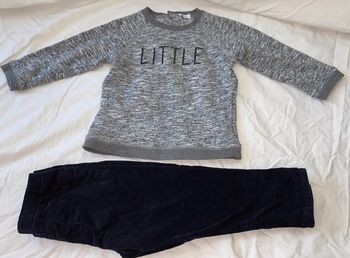 ensemble Bout'chou sweat + legging velour  24 mois