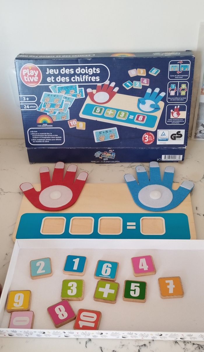 Jeu des doigts et des chiffres en bois playtive