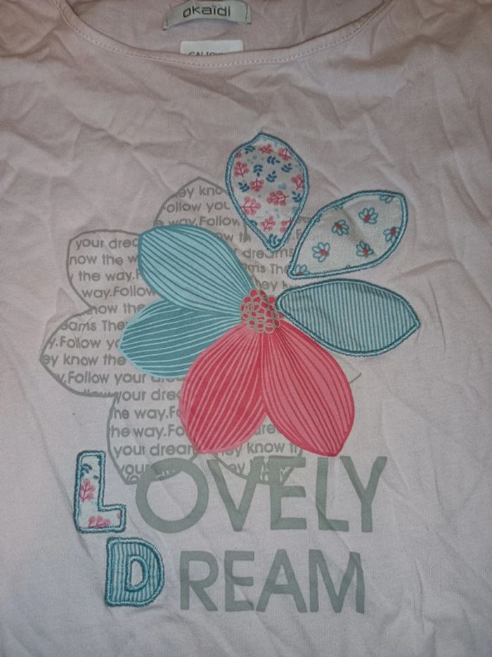 T-shirt manches courtes fille taille 12 ans Okaïdi en bon état - photo numéro 4