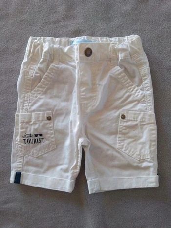 Bermuda short blanc 'Little tourist' Gémo 18 mois